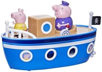 Peppa Pig Peppa’s Adventures Grandpa Pig’s Cabin Boat Vehicle Preschool Toy: 1 Figure, Removable Deck, Rolling Wheels, for Ages 3 and Up