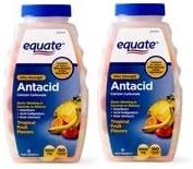 Equate Antacid Tablets, Ultra Strength Tropical Fruit Flavors Chewable Tablets, 1000 mg, 160 Count (Pack of 2)