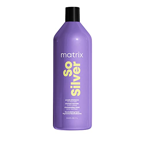 MATRIX So Silver Purple Conditioner - Removes Brassy Yellow Undertones, Color Depositing & Toning, Pigmented Conditioner For Blondes and Greys, Salon Conditioner, Vegan