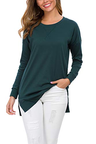 levaca Womens Pullover Sweatshirts Tunic Tops for Leggings Christmas Green L