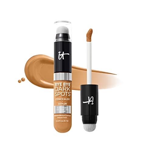 IT Cosmetics Bye Bye Dark Spots Concealer + Brightening Serum – 2% Niacinamide, Hyaluronic Acid & Caffeine - Medium Coverage, Natural Finish, All Skin Types - 0.22 fl oz