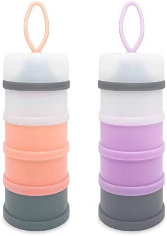 Baby Formula Dispenser, Formula Container, Portable Milk Powder Dispenser Container, Baby Feeding Travel Storage Container, Non-Spill Stackable Baby Snack Storage Container, BPA Free, 2 Packs