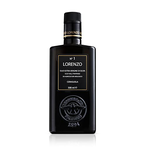 Barbera Lorenzo #1 Organic Extra Virgin Olive Oil PDO Valli Trapanesi, Fruity, Cold Extracted Authentic Sicilian Olive Oil, Fresh Harvest Imported Olive Oil From Italy 16.9 oz