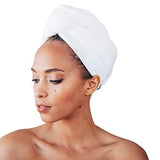 Kitsch Microfiber Hair Towel Wrap - Quick Dry Curly Hair Wraps for Women Wet Hair | Microfiber Towel for Hair | Hair Drying Towel Wrap | Hair Towels for Women | Hair Turban for Wet Hair (White)