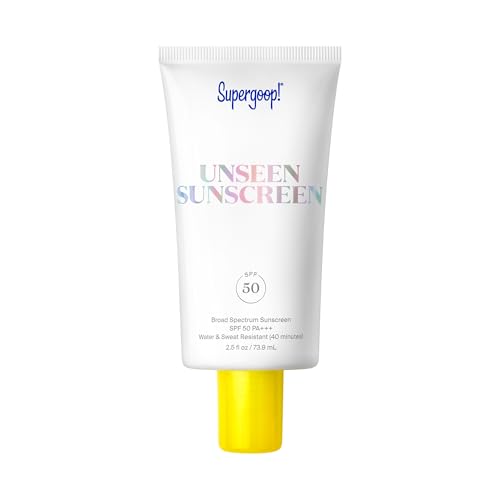 Supergoop! Unseen Sunscreen SPF 50 Invisible Sun Protection for Face - Broad Spectrum Face Sunscreen + Makeup-Gripping Primer - Weightless, Scentless, Oil Free - For All Skin Types - 2.5 fl oz