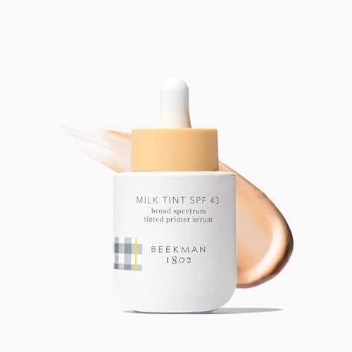Beekman 1802 Milk Tint Face SPF 43 - Oxybenzone Free - 1 oz - Tinted Mineral Sunscreen, Makeup Primer & Moisturizer - Blends Seamlessly - Good for Sensitive Skin - Cruelty Free