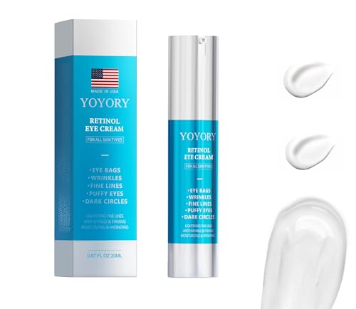 Retinol Under Eye Cream - Anti Aging Eye Cream for Dark Circles and Puffiness, Eye Bags, Wrinkles Fine Lines Skin Care Treatment Hydrates Moisturizes (0.67 Fl Oz)