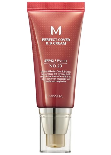 MISSHA M Perfect BB Cream No.23 Natural Beige for Light with Neutral Skin Tone SPF 42 PA +++ 1.69 Fl Oz - Tinted Moisturizer for face with SPF