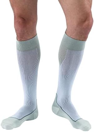 JOBST - 7528901 Sport Knee High 15-20 mmHg Compression Socks, White/Grey, Medium