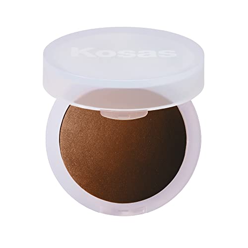 Kosas Cloud Set Face Setting Powder - Smoothing Shine Control, Soft, Sheer Translucent Makeup Finish, Portable & Long-Lasting Loose Pressed Baking Powder - Velvety (Sheer Deep)
