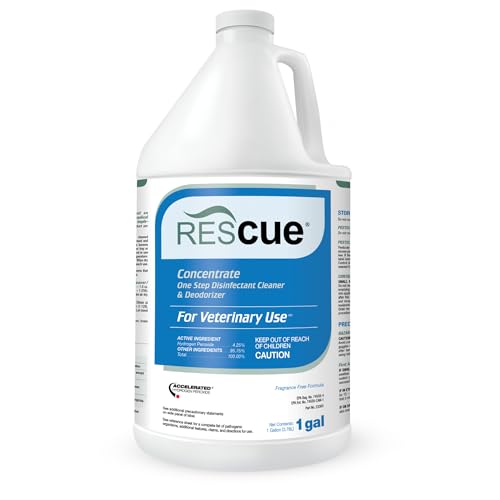 REScue One-Step Disinfectant Cleaner & Deodorizer – For Veterinary Use, Animal Shelters, Pet Foster Homes, Kennels, Litter Box, Pet Grooming Surfaces – Sanitizing Concentrate, 1 Gallon