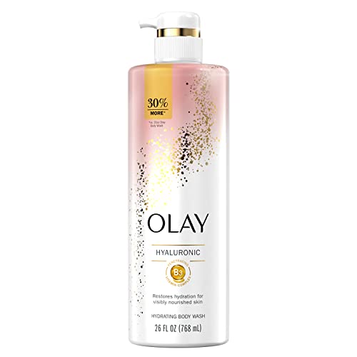 Olay Cleansing & Nourishing Body Wash for Women with Vitamin B3 and Hyaluronic Acid, Younger & Healthier Looking Skin, Fast Absorbing Formula, 26 fl oz