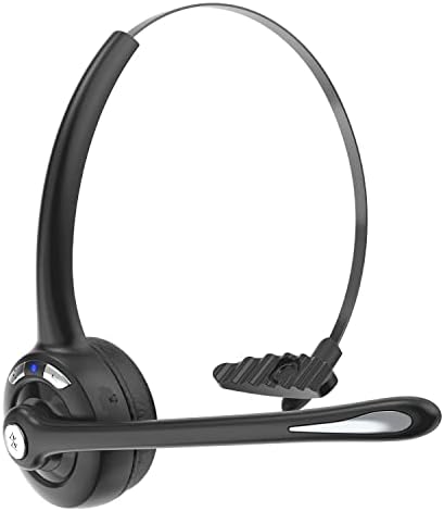Bluetooth Headset with Microphone,V5.1,Noise Canceling Wireless On Ear Headphones, Bluetooth Headphones with Mic, Phone Headset Mute Button for Laptop, Skype, Call Centers, Office, Trucker