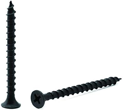 #8 x 2 Wood Screw 100PCS Black Phosphate Coated Stainless Flat Truss Head Fast Self Tapping Drywall Screws by SG TZH