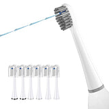 Flossing Toothbrush Head Replacement, Compatible with Water-pik Sonic Fusion / 2.0 SF-01, SF-02, SF03 & SF-04 Tooth-Brush and Water Flosser Combo Brush Heads (Full, White(6Packs))