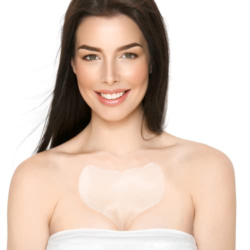 Chest Wrinkle Pads - Anti-Wrinkle Silicone Patches Skin Firming & Smoothing - Reusable Overnight Silicone Wrinkle Patches - Anti Aging Pad For Crepe Erase & Wrinkles - Neck & Décolleté (2-mo Supply)