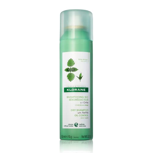Klorane Dry Shampoo with Nettle for Oily Hair and Scalp, Regulates Oil Production, Paraben & Sulfate-Free