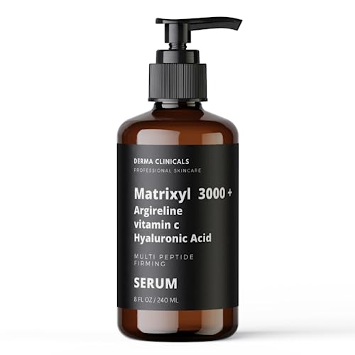 DERMA CLINICALS Matrixyl 3000, Argireline Vitamin C Hyaluronic Acid Peptide Wrinkle SERUM - 8oz