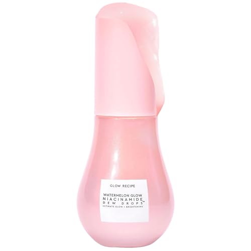 Glow Recipe Watermelon Niacinamide Dew Drops, Travel Size - Brightening, Plumping Hydrating Face Serum, Makeup Primer + Liquid Highlighter with Hyaluronic Acid - Dewy & Glowing Korean Skin Care (15ml)