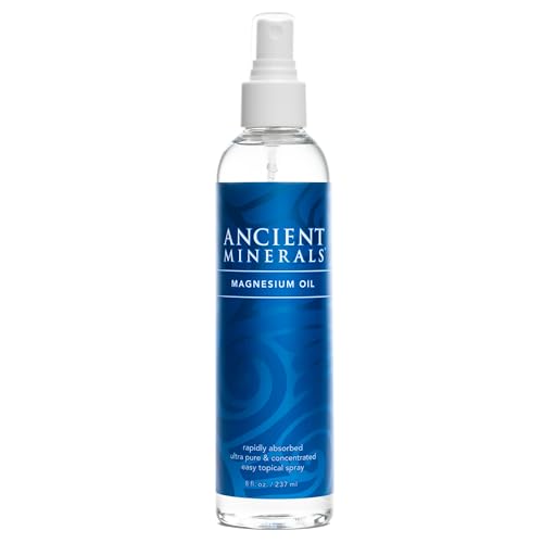 Ancient Minerals Magnesium Oil Spray Bottle of Pure Genuine Zechstein Magnesium Chloride - Topical Magnesium for Skin Application (8oz)