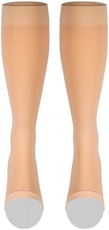 NuVein Medical Compression Stockings, 30-40 mmHg Support, Women & Men Knee Length, Open Toe, Beige, Small
