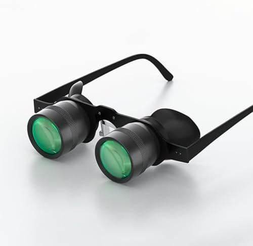 10X Binocular Glasses Hands , Fishing Magnifying Glasses with 3 Color Filters, Outdoor Fishing Binoculars Telescope for Outdoor Hunting Bird Watching Sightseeing Concerts