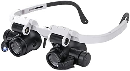 Microscope Accessories Kit 2LED Head-Mounted Illuminating Microscope Headband LED Lamp Light Microscope Slides