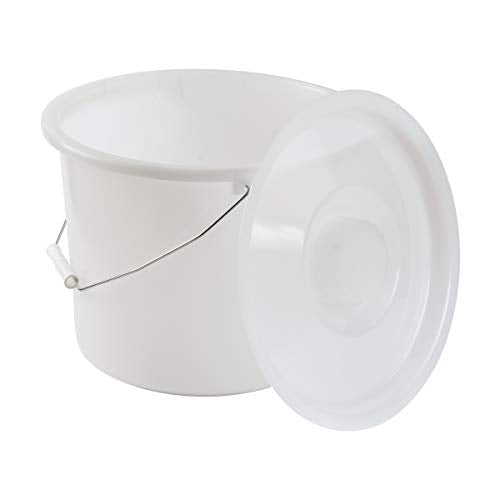 DMI Bedside Commode Replacement Bucket with Lid & Handle, Easy to Clean, Durable or Sturdy, Holds up to 12 Quarts, Universal Pail Chair