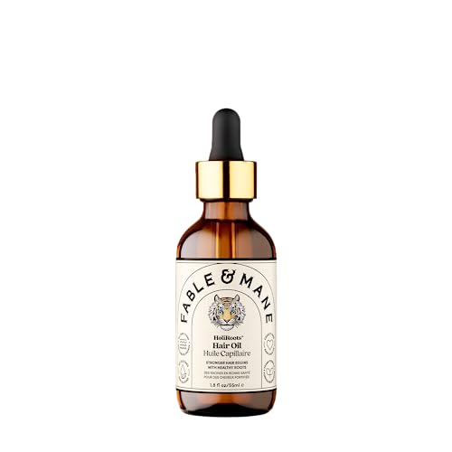Fable and Mane Hair Oil - HoliRoots Hair Growth Oil & Scalp Oil Treatment. Thickening Hair Oil for Damaged Hair with Amla Oil & Castor Oil for Hair Growth. Serum Hair Oil for Frizzy Hair, 1.8FL oz