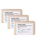 MARLOWE. No. 102 Men's Body Scrub Soap 7 oz (3 Bars) Fresh Original Woodsy Scent, Best Exfoliating Bar for Men, Natural Ingredients, Apricot Seed Powder, Shea Butter, Olive Oil, Green Tea Extracts