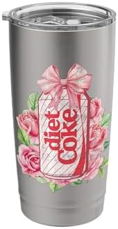 Coca-Cola Diet Coke With Pink Bow Floral Logo Vintage Stainless Steel Insulated Tumbler