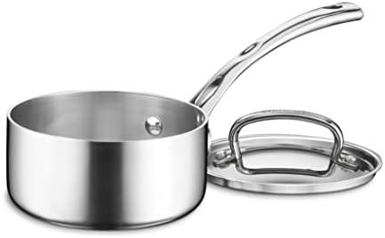 Cuisinart French Classic Tri-Ply Stainless 1-Quart Saucepan with Cover,Silver