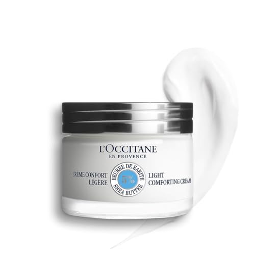 L’OCCITANE Shea Light Comforting Face Cream, 1.7 Fl. Oz: Non-Comedogenic, Lightweight Moisturizer, Soothe Skin, Hydrating, With 5% Organic Shea