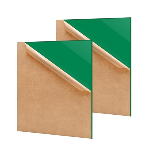 2 Pack 16'' x 20'' Opaque Green Acrylic Sheet, 3mm Thick Acrylic Plastic Sheet Plexiglass Board for Laser Cutting and DIY Craft Projects