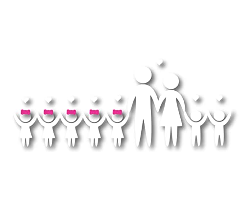 Family Car Sticker, Girl Boys Window Sticker, Multi-Use Sticker, Family Silhouette, Parent and Kids Car Sticker, Custom Design Car Sticker, Waterproof Car Sticker, Family Vehicle Window Decal