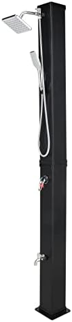 VINGLI Solar Heated Shower, with Shower Head/Handhold/Foot Shower Tap for Outdoor Backyard Poolside Beach Pool Spa,Black (10.6 Gallon-Black)