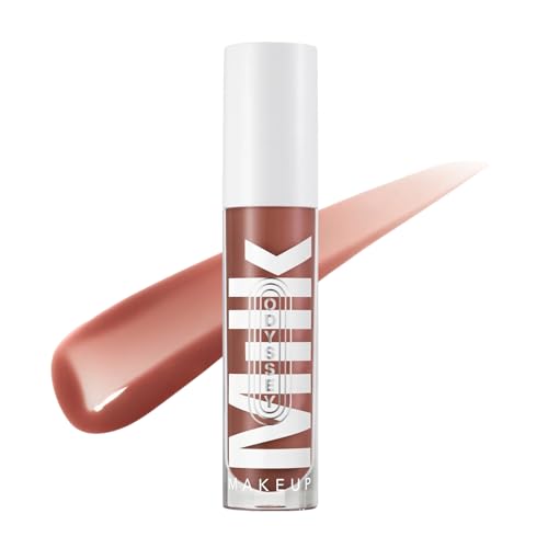 Milk Makeup Odyssey Lip Oil Gloss, Day Trip (Warm Brown) - 0.2 oz - For Fuller and Glossy Lips - Long Lasting Moisture - Semi-Sheer Color - Sweet Vanilla Scent - Vegan Cruelty Free