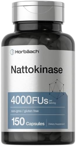 Horbäach Nattokinase Supplement 4000 FU | 150 Capsules | Non-GMO, Gluten Free