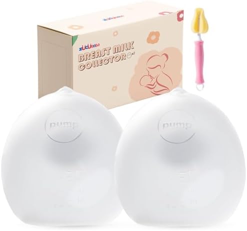 2 PCS Silicone Breast Milk Collectors for Breastfeeding，3oz/100ml Silicone Hands Free Breast Pump ，BPA-Free Soft Breast Shel，Breastfeeding Essentials