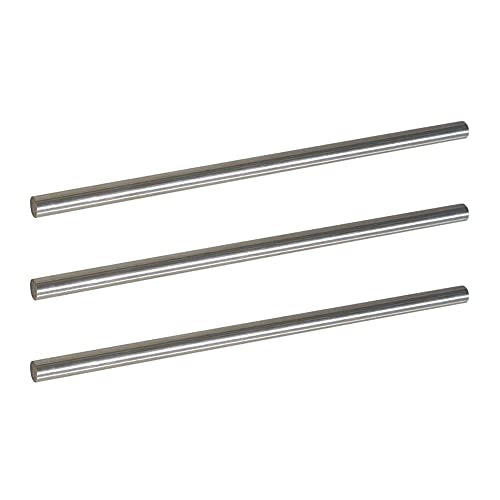 3Pcs 304 Stainless Steel Round Rod, 5/16" Diameter 12" Length Metal Solid Shaft Rods for Industry, Metal Working Hobbies and DIY Craft