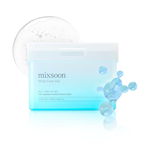 mixsoon Toner Pads Natural Ingredient extracts, Alcohol Free with Moisturizing for Sensitive Skin, Smooth Pads, Korean Glass Skincare