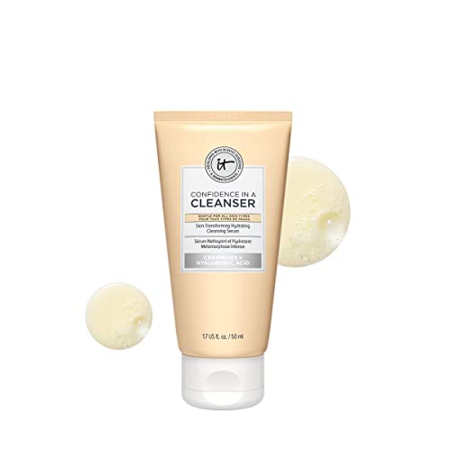 IT Cosmetics Confidence in a Cleanser - Hydrating Face Wash With Hyaluronic Acid & Ceramides - Supports Skin Barrier - Removes Makeup, Oil, and SPF - All Skin Types