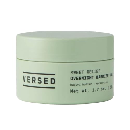 Versed Sweet Relief Night Mask + Face Balm - Intensive Overnight Moisturizing Face Mask for Redness Relief, Dry Skin and Moisture Barrier Repair - Soothing & Vegan Facial Skin Care Mask (1.7 oz)