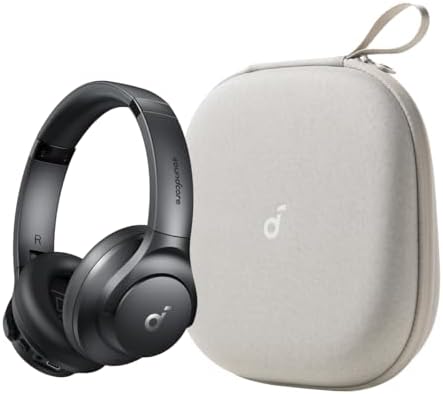 Soundcore by Anker Q20i Hybrid Active Noise Cancelling Headphones, with Headphones Case, Wireless Over-Ear Bluetooth, 40H Long ANC Playtime, Hi-Res Audio, Big Bass, Customize via an App