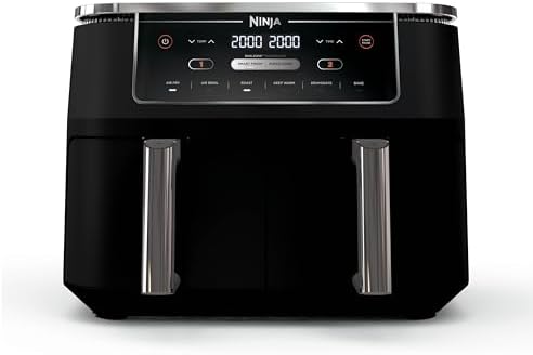 Ninja Air Fryer, Roast, Bake, Air Fry, Crisps, Broil, Reheats, Keep Warm, 10-in-1, Fries, Frozen Food, Veggies, and Meat, Quick Meals, Healthy Meals, Less Oil, 10 QT, Black, DZ302