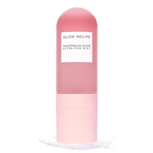 Glow Recipe Watermelon Glow Facial Spray + Hydrating Mist - Ultra-Fine Face Mist with Hyaluronic Acid + Hibiscus AHA to Refresh Dry Skin & Enhance Dewy Makeup - Suitable for All Skin Types (75ml)