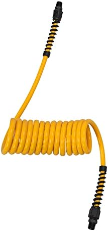 DEWALT 1/4-Inch x 10ft Polyurethane Recoil Hose with 1/4-Inch Fittings & Bend Restrictors (DXCM012-0228)