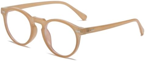 JOVAKIT Round Blue Light Glasses for Women Men Fashion Retro Circle Frame Computer Eyeglasses Anti Eyestrain