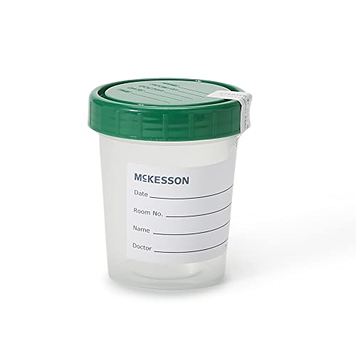 McKesson Specimen Cups with Lids, Urine / Pee Cups, Sample Containers, Leak Resistant, 4 oz / 120 ml, 100 Count