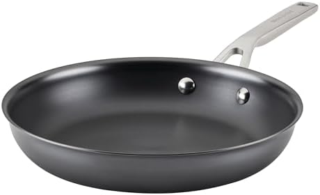 KitchenAid NITRO Carbon Steel Frying Pan/Skillet, Stainless Steel Handle, Compatible with All Cooktops, 10 Inch Open Fry Pan - Black